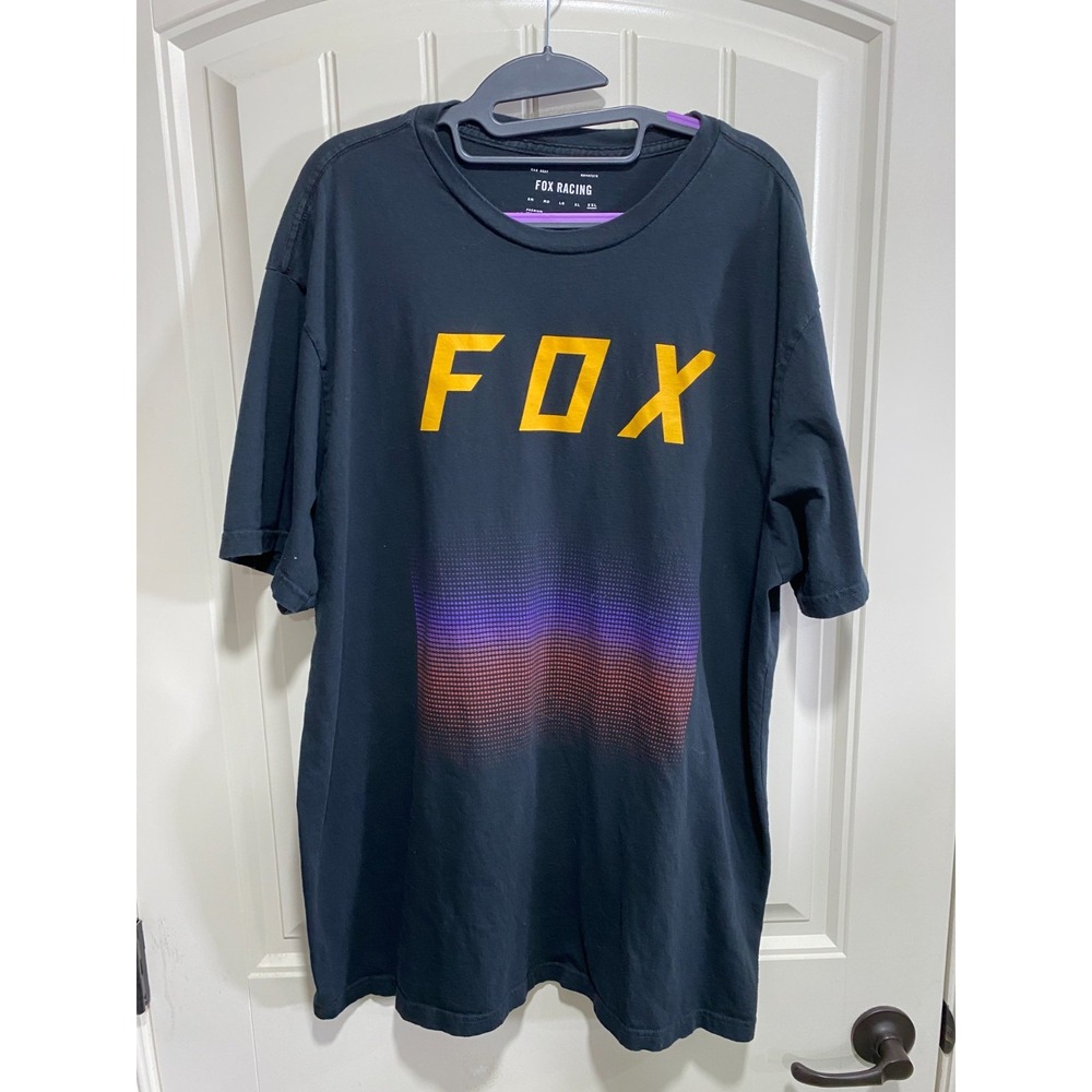 Fox Racing Graphic T Shirt Men's Size 2XL Black Short Sleeve Tee Moto Sports Tee
